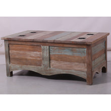 Load image into Gallery viewer, Gulmohar Coffee Table Antique Handcrafted Mango Wood Storage Trunk Chest Box

