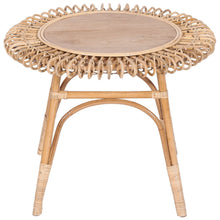 Load image into Gallery viewer, Holly 65cm Round Side Table Mango Wood Top Rattan Frame - Natural
