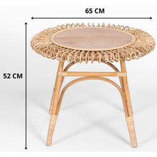 Load image into Gallery viewer, Holly 65cm Round Side Table Mango Wood Top Rattan Frame - Natural
