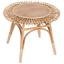Load image into Gallery viewer, Holly 65cm Round Side Table Mango Wood Top Rattan Frame - Natural
