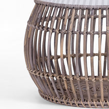 Load image into Gallery viewer, Sage 70cm Glass Topped Rattan Round Coffee Table - Natural

