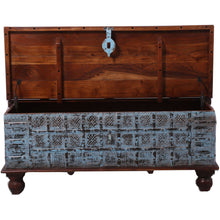 Load image into Gallery viewer, Konark Coffee Table Antique Handcrafted Solid Mango Wood Storage Trunk Chest Box

