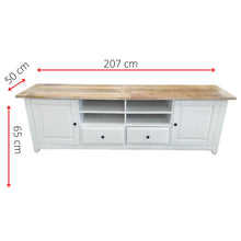 Load image into Gallery viewer, Lavasa ETU Entertainment TV Unit 207cm 2 Door Mango Wood Farmhouse Furniture
