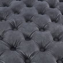 Load image into Gallery viewer, Cosmos Tufted Velvet Fabric Round Ottoman Footstools - Grey
