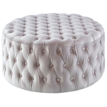 Load image into Gallery viewer, Cosmos Tufted Velvet Fabric Round Ottoman Footstools - Beige
