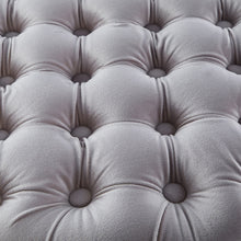 Load image into Gallery viewer, Cosmos Tufted Velvet Fabric Round Ottoman Footstools - Beige
