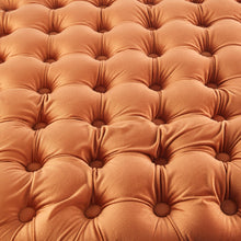 Load image into Gallery viewer, Cosmos Tufted Velvet Fabric Round Ottoman Footstools - Cinnamon
