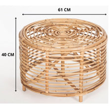 Load image into Gallery viewer, Lilac 61cm Rattan Round Side Table - Natural
