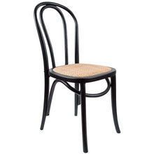 Load image into Gallery viewer, Azalea Arched Back Dining Chair 4 Set Solid Elm Timber Wood Rattan Seat - Black
