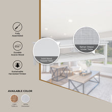 Load image into Gallery viewer, Jasmine Coffee Table 110cm Mindi Timber Wood Rattan Weave - White
