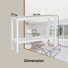 Load image into Gallery viewer, Jasmine Console Hallway Entry Table 110cm Mindi Timber Wood Rattan  - White
