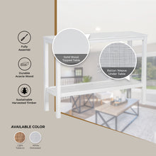Load image into Gallery viewer, Jasmine Console Hallway Entry Table 110cm Mindi Timber Wood Rattan  - White
