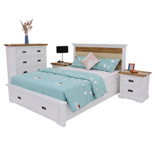 Load image into Gallery viewer, Orville 4pc King Bed Frame Suite Bedside Tallboy Furniture Package - Multi Color
