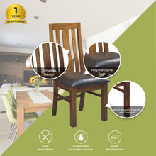 Load image into Gallery viewer, Birdsville PU Seat Dining Chair Set of 2 Solid Ash Wood Dining Furniture -Brown
