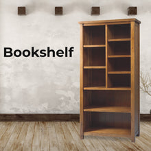 Load image into Gallery viewer, Birdsville Bookshelf Bookcase Display Unit Solid Mt Ash Timber Wood - Brown
