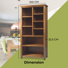 Load image into Gallery viewer, Birdsville Bookshelf Bookcase Display Unit Solid Mt Ash Timber Wood - Brown

