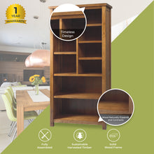 Load image into Gallery viewer, Birdsville Bookshelf Bookcase Display Unit Solid Mt Ash Timber Wood - Brown
