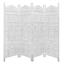 Load image into Gallery viewer, Elephant 4 Panel Room Divider Screen Privacy Shoji Timber Wood Stand - White
