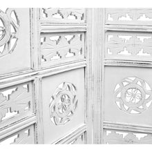 Load image into Gallery viewer, Circle Jali 4 Panel Room Divider Screen Privacy Shoji Timber Wood Stand - White
