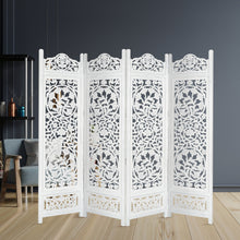 Load image into Gallery viewer, Koch 4 Panel Room Divider Screen Privacy Shoji Timber Wood Stand - White
