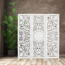 Load image into Gallery viewer, Jans 3 Panel Room Divider Screen Privacy Shoji Timber Wood Stand - White
