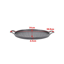 Load image into Gallery viewer, 30cm Round Cast Iron Griddle Plate, BBQ Pan Cooking Griddle Grill for StoveF, Oven
