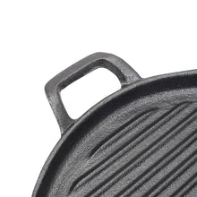 Load image into Gallery viewer, 30cm Round Cast Iron Griddle Plate, BBQ Pan Cooking Griddle Grill for StoveF, Oven
