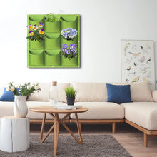 Load image into Gallery viewer, 9 Pockets Wall Hanging Planter Planting Grow Bag Vertical Garden Vegetable Flower Green
