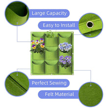 Load image into Gallery viewer, 9 Pockets Wall Hanging Planter Planting Grow Bag Vertical Garden Vegetable Flower Green
