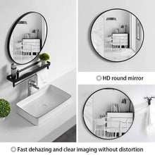 Load image into Gallery viewer, Slim Design 50CM Black Bathroom, Living Room, Hallway Mirror Round Mirror Wall Decor Metal Frame
