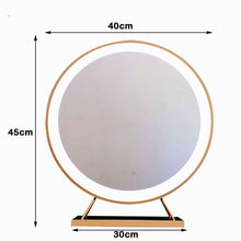 Load image into Gallery viewer, Touch Screen Table Desktop LED Light Vanity Mirror Makeup Mirror Round Mirror 40cm
