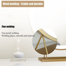 Load image into Gallery viewer, Touch Screen Table Desktop LED Light Vanity Mirror Makeup Mirror Round Mirror 40cm
