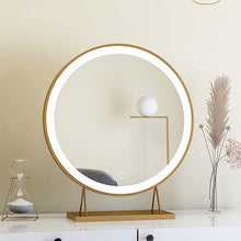Load image into Gallery viewer, Touch Screen Table Desktop LED Light Vanity Mirror Makeup Mirror Round Mirror 40cm
