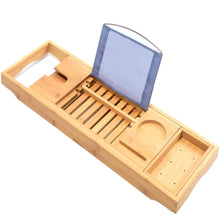Load image into Gallery viewer, Bamboo Bathtub Bath tub Tray Table Caddy Tray Cellphone,Book,Tray Wineglass Holder
