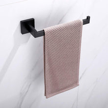 Load image into Gallery viewer, Square Hand Towel Holder Ring Wall Mounted Modern Towel Bar Bathroom Kitchen Black
