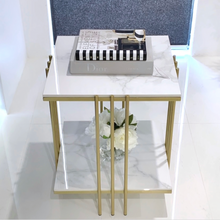 Load image into Gallery viewer, Interior Ave - Milano Gold Square Side Table
