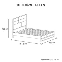 Load image into Gallery viewer, 5 Pieces Bedroom Suite made in Solid Wood Acacia Veneered Queen Size Oak Colour Bed, Bedside Table, Tallboy &amp; Dresser
