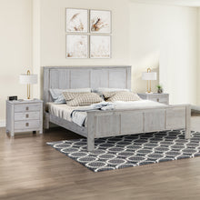 Load image into Gallery viewer, 3 Pieces Bedroom Suite with Solid Acacia Wood Veneered Construction in Queen Size White Ash Colour Bed, Bedside Table
