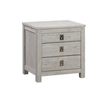 Load image into Gallery viewer, 3 Pieces Bedroom Suite with Solid Acacia Wood Veneered Construction in Queen Size White Ash Colour Bed, Bedside Table
