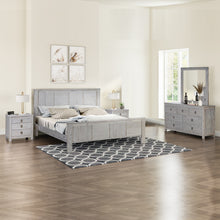 Load image into Gallery viewer, 4 Pieces Bedroom Suite with Solid Acacia Wood Veneered Construction in Queen Size White Ash Colour Bed, Bedside Table &amp; Dresser
