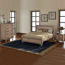 Load image into Gallery viewer, 4 Pieces Bedroom Suite King Size Silver Brush in Acacia Wood Construction Bed, Bedside Table &amp; Tallboy
