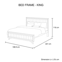 Load image into Gallery viewer, 4 Pieces Bedroom Suite King Size Silver Brush in Acacia Wood Construction Bed, Bedside Table &amp; Tallboy
