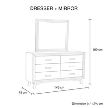 Load image into Gallery viewer, 5 Pieces Bedroom Suite King Size Silver Brush in Acacia Wood Construction Bed, Bedside Table, Tallboy &amp; Dresser
