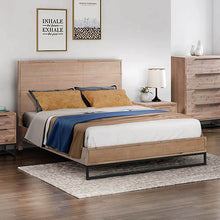 Load image into Gallery viewer, King size Bed Frame Solid Wood Acacia Veneered Bedroom Furniture Steel Legs
