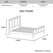Load image into Gallery viewer, King Size Bed Frame with Solid Acacia Wood Veneered Construction in White Ash Colour
