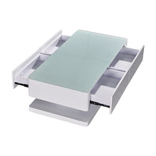 Load image into Gallery viewer, Stylish Coffee Table High Gloss Finish Shiny White Colour with 4 Drawers Storage
