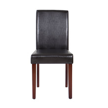 Load image into Gallery viewer, 2x Wooden Frame Brown Leatherette Dining Chairs with Solid Pine Legs

