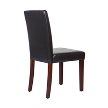 Load image into Gallery viewer, 2x Wooden Frame Brown Leatherette Dining Chairs with Solid Pine Legs
