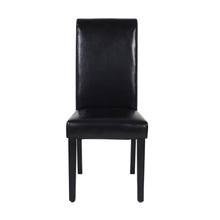 Load image into Gallery viewer, 2x Wooden Frame Black Leatherette Dining Chairs with Solid Pine Legs
