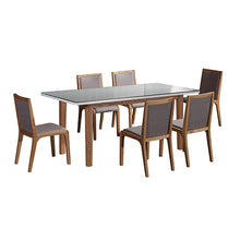 Load image into Gallery viewer, 7 Pieces Dining Suite Dining Table &amp; 6X Chairs in White Top High Glossy Wooden Base
